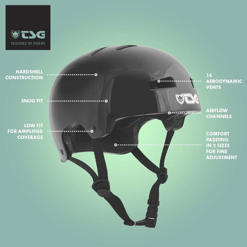 TSG Evolution Bike & Skate Helmet w/Snug Fit | for Cycling, BMX, Skateboarding, Rollerblading, Roller Derby, E-Boarding, E-Skating, Longboarding, Park Skating, Urban - Image 3
